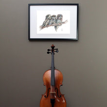 Load image into Gallery viewer, “Tawny Frogmouth Family” Fine Art Print