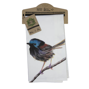 Blue Wren Tea Towel